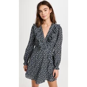 NWT English Factory Size XS Floral Wrapped Mini Dress Ruffles Feminine